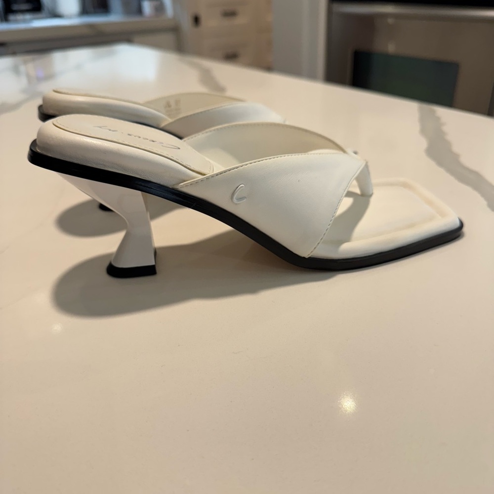 Elegant White Heeled Sandals